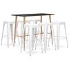 vidaXL Ensemble de bar 7 pcs Noir et blanc