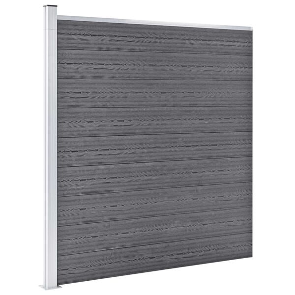 vidaXL Clôture de jardin WPC 1391x186 cm Gris
