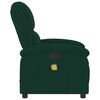 vidaXL Fauteuil inclinable de massage vert fonc&eacute; velours