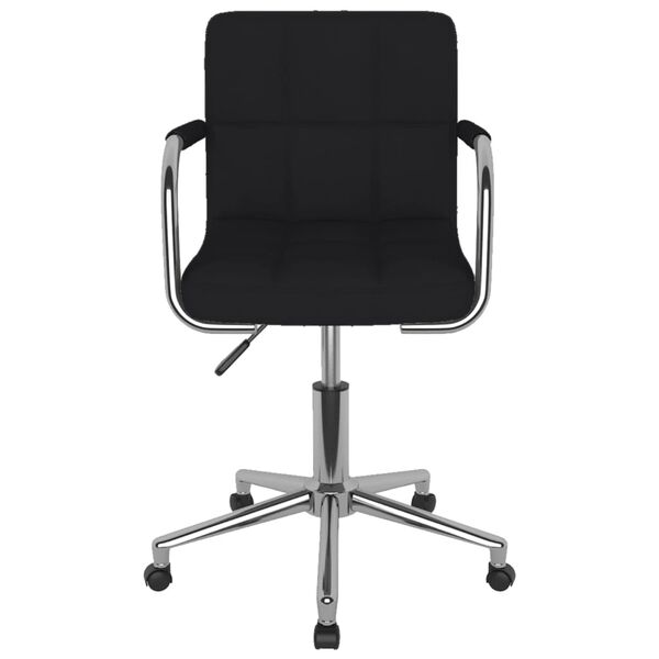 vidaXL Chaise pivotante de salle à manger Noir Tissu