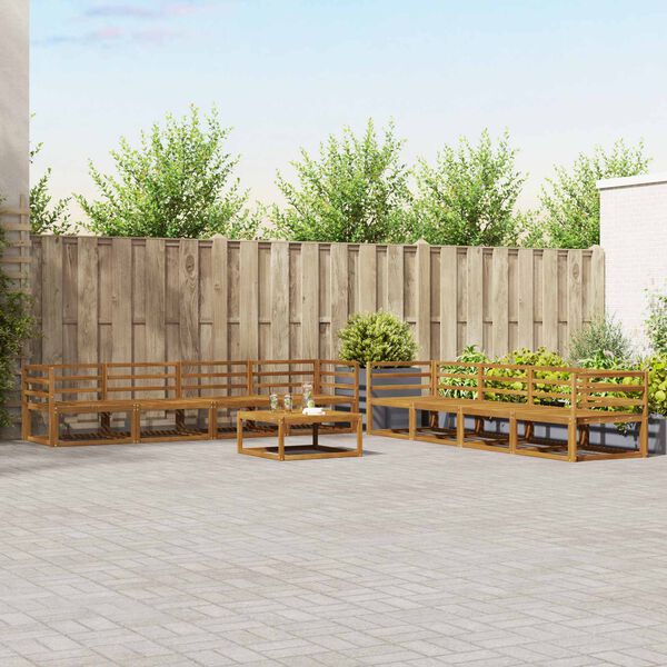 vidaXL Ensemble de canap&eacute;s d'ext&eacute;rieur 9 pcs Naturel et Cr&egrave;me