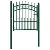 vidaXL Portail de cl&ocirc;ture EMMEN avec pointes en acier 104&nbsp;x&nbsp;97&nbsp;cm vert
