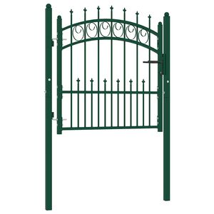 vidaXL Portail de cl&ocirc;ture EMMEN avec pointes en acier 104&nbsp;x&nbsp;97&nbsp;cm vert