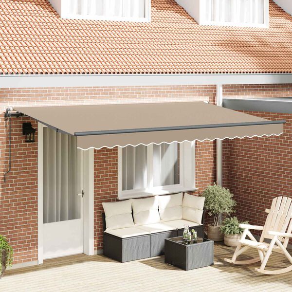 vidaXL Auvent R&eacute;tractable Beige 400 x 200 cm tissu
