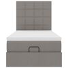 vidaXL Lit ottoman avec matelas taupe 100x200 cm tissu