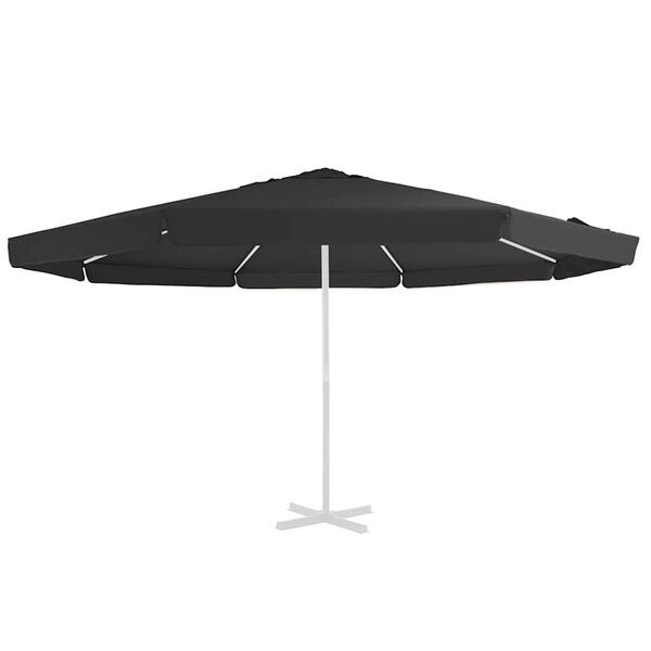 vidaXL Tissu de remplacement pour parasol d'ext&eacute;rieur Noir 515 cm