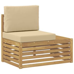 vidaXL Canap&eacute; d'ext&eacute;rieur extr&eacute;mit&eacute; avec coussin Blanc 91 x 63 x 73 cm