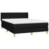 vidaXL Sommier &agrave; lattes de lit avec matelas Noir 140x190 cm Tissu