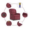 vidaXL Fauteuil inclinable de massage Rouge bordeaux Tissu