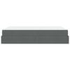 vidaXL Cadre de lit avec matelas avec matelas 2 pcs Gris Fonc&eacute; tissu