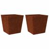 vidaXL Jardini&egrave;res 2 pcs 50x50x50 cm acier r&eacute;sistant aux intemp&eacute;ries