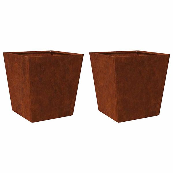 vidaXL Jardini&egrave;res 2 pcs 50x50x50 cm acier r&eacute;sistant aux intemp&eacute;ries
