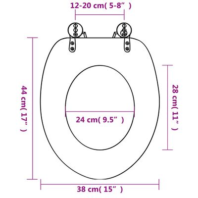 vidaXL Sièges de toilette avec couvercles 2 pcs MDF Étoile de mer