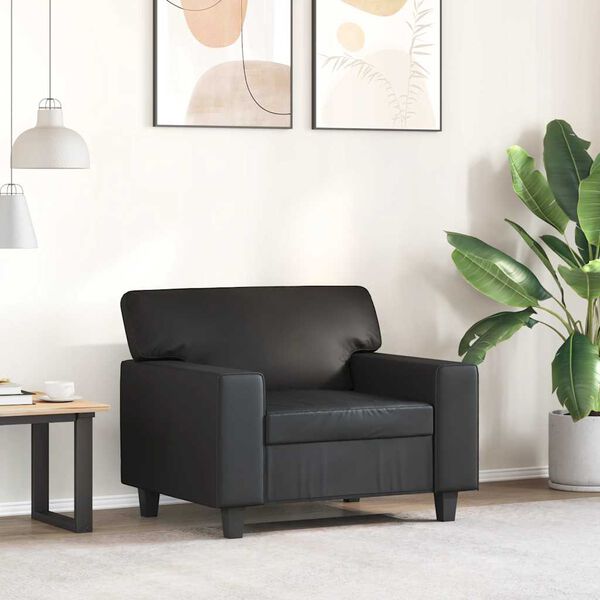 vidaXL Fauteuil Noir 60 cm Similicuir