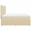 vidaXL Sommier &agrave; lattes de lit avec matelas Cr&egrave;me 180x200 cm Tissu