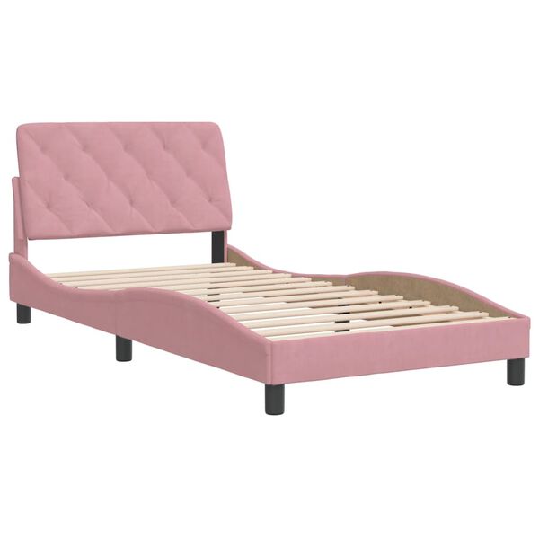 vidaXL Cadre de lit sans matelas rose 100x200 cm velours