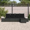 vidaXL Ensemble de canapé de jardin avec coussin 5 pcs Noir polyrotin