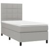 vidaXL Sommier &agrave; lattes de lit avec matelas Gris clair 90x200 cm Tissu