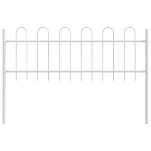 vidaXL Clôture de jardin Blanc 1,7 x 0,6 m Acier peint par poudre
