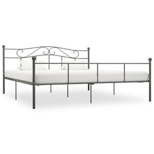 vidaXL Cadre de lit sans matelas gris m&eacute;tal 180x200 cm
