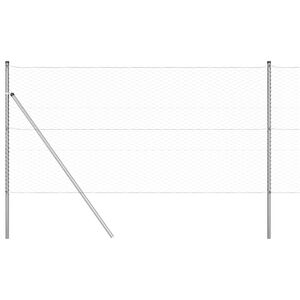 vidaXL Fixation au sol hexagonale 25 x 1,2 m Acier galvanis&eacute; Argent&eacute;