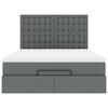 VidaXL Cadre de lit ottoman avec matelas gris fonc&eacute; 140x190 cm tissu
