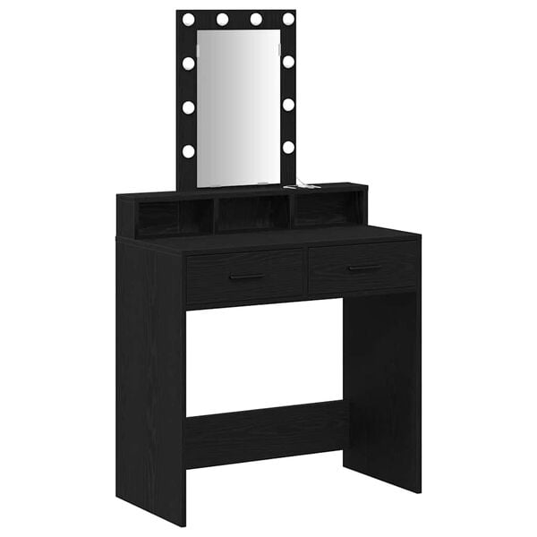 vidaXL Table de Toilette Noir 79 x 41 x 140 cm Bois d'ing&eacute;nierie