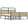 vidaXL Cadre de lit en m&eacute;tal sans matelas ch&ecirc;ne sonoma 150x200 cm