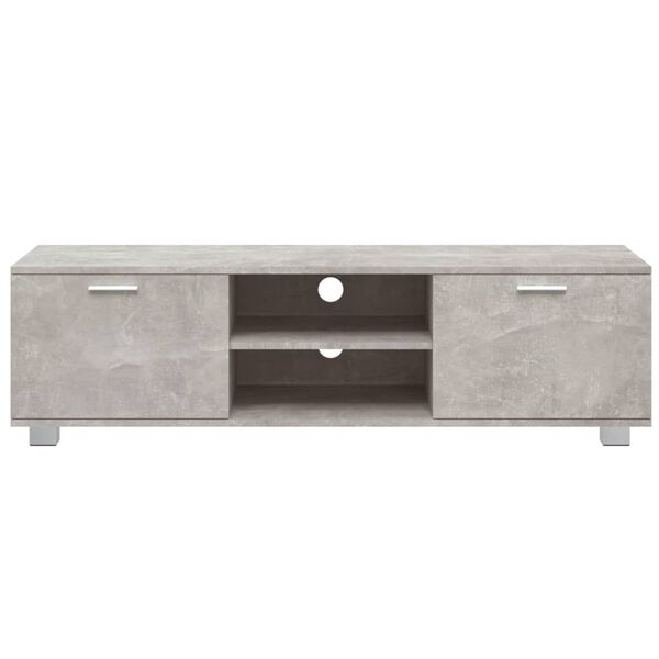 vidaXL Meuble TV Gris béton 140x40,5x35 cm Bois d'ingénierie