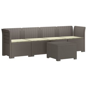 vidaXL Canap&eacute; de jardin 4 places avec coussins look rotin PP