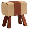 vidaXL Banc saut de cheval 38 cm marron cuir v&eacute;ritable et manguier