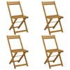 vidaXL Chaises de jardin pliantes 4 pc Naturel Bois d'Acacia Massif