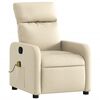 vidaXL Fauteuil de massage inclinable Cr&egrave;me Tissu
