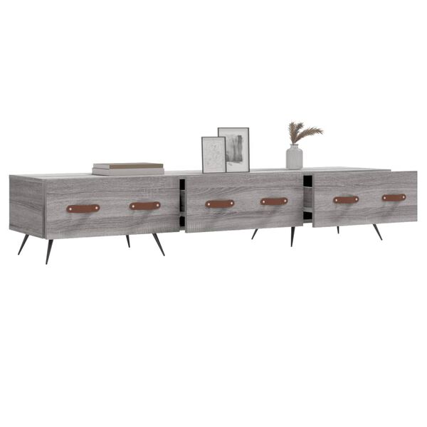 vidaXL Meuble TV sonoma gris 150x36x30 cm bois d'ing&eacute;nierie