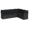 vidaXL Salon de jardin 6 pcs avec coussins noir r&eacute;sine tress&eacute;e