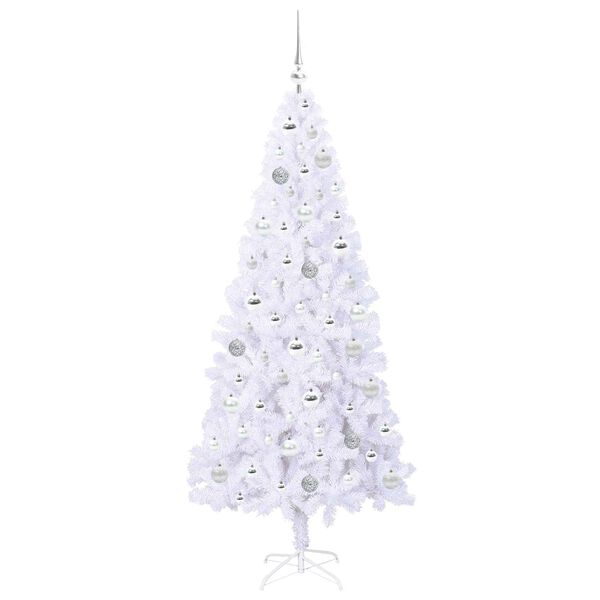 vidaXL Sapin de No&euml;l artificiel avec 300 LED Blanc 180 cm PVC et Acier