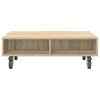 vidaXL Table d'appoint avec roues Ch&ecirc;ne Sonoma 90 x 50 x 30 cm