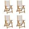 vidaXL Chaises pliables de jardin lot de 4 bois d'acacia et textil&egrave;ne