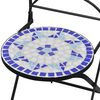 vidaXL Ensemble de bistro 3 pcs Carreaux c&eacute;ramiques Bleu et blanc