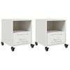 vidaXL Tables de chevet 2 pcs blanc 36x39x43,5 cm acier