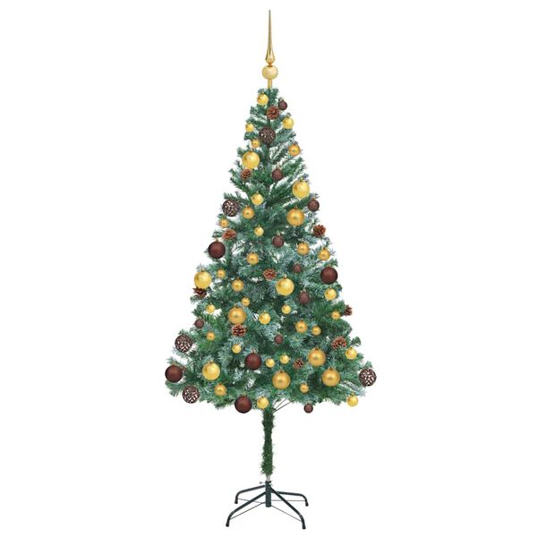 vidaXL Sapin de No&euml;l artificiel avec 300 LED Vert 180 cm PVC et Acier
