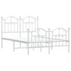 vidaXL Cadre de lit m&eacute;tal sans matelas et pied de lit blanc 120x200 cm