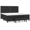 vidaXL Sommier &agrave; lattes de lit avec matelas Noir 200x200 cm Similicuir