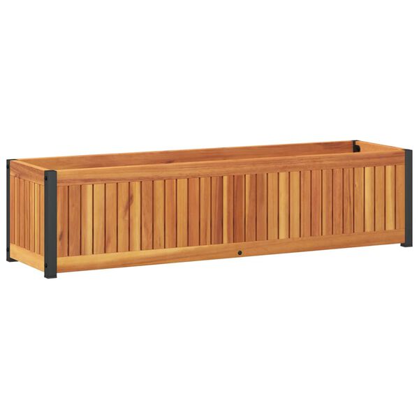 vidaXL Jardini&egrave;re 110x30x27,5 cm bois massif d'acacia et acier