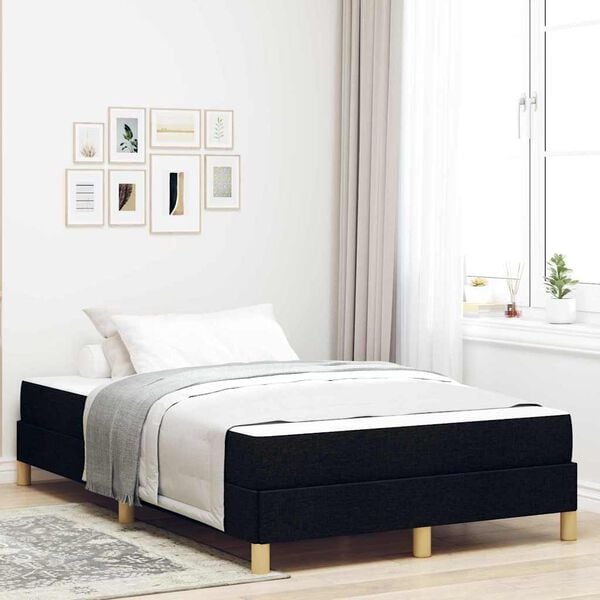 vidaXL Lit &agrave; ressorts avec matelas Noir 120 x 200 cm tissu