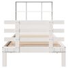 vidaXL Lit biblioth&egrave;que sans matelas blanc 90x200cm bois de pin massif