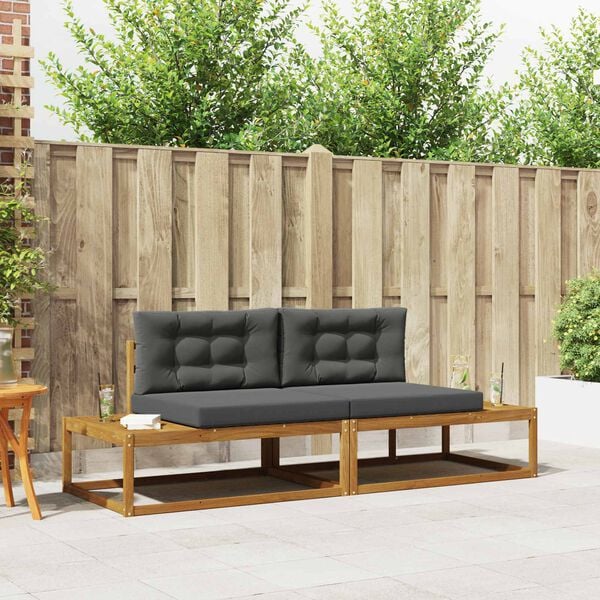 vidaXL Ensemble de canap&eacute;s d'ext&eacute;rieur 2 Pi&egrave;ce Naturel et Anthracite