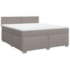 vidaXL Sommier &agrave; lattes de lit avec matelas Taupe 180x200 cm Tissu