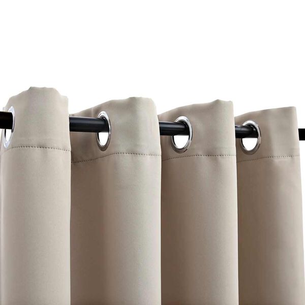 vidaXL Rideau occultant avec anneaux en m&eacute;tal Beige 290x245 cm