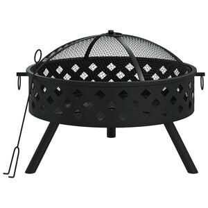 vidaXL Foyer avec tisonnier 58 cm XXL acier